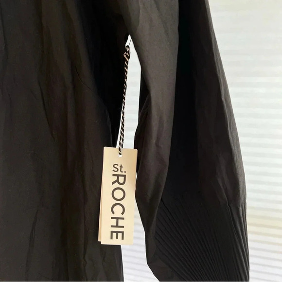 St. Roche Fountain Dress Organic Cotton Black 4 NWT Spring Feminine Contemporary - Picture 6 of 11